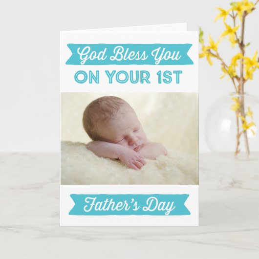 Gepersonaliseerde Eerste Vaderdag - God zegene Kaart (Gele Bloem)