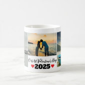 Gepersonaliseerde eerste Valentijnsdag 3 fotocolla Koffiemok (Center)