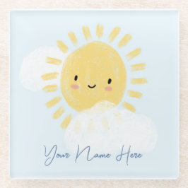 Gepersonaliseerde eerste verjaardag Baby shower zo Glazen Onderzetter