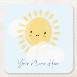 Gepersonaliseerde eerste verjaardag Baby shower zo Kartonnen Onderzetters