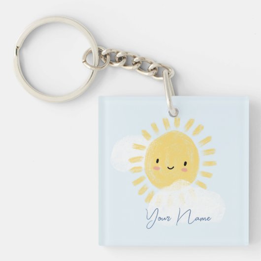 Gepersonaliseerde eerste verjaardag Baby shower zo Sleutelhanger (voorkant)