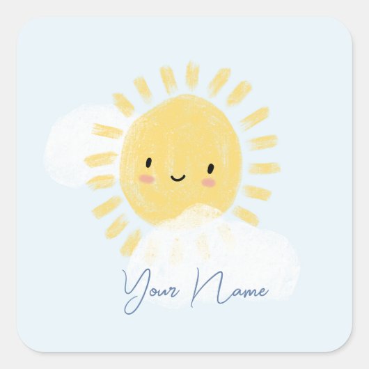 Gepersonaliseerde eerste verjaardag Baby shower zo Vierkante Sticker (Voorkant)