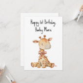 Gepersonaliseerde eerste verjaardag gevulde Speelg Kaart (Voorkant / Achterkant in situ)