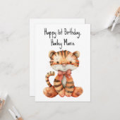 Gepersonaliseerde eerste verjaardag gevulde Speelg Kaart (Voorkant / Achterkant in situ)