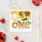 Gepersonaliseerde eerste verjaardag honing bij ser servet (Insitu)