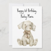 Gepersonaliseerde eerste verjaardag knuffelhond Sp Kaart (Voorkant)