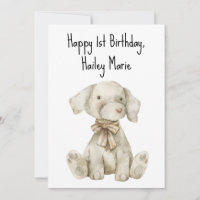 Gepersonaliseerde eerste verjaardag knuffelhond Sp