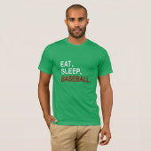Gepersonaliseerde Eet Slaap Baseball T-shirt (Voorkant volledig)