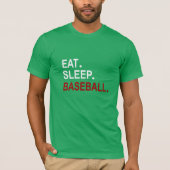 Gepersonaliseerde Eet Slaap Baseball T-shirt (Voorkant)