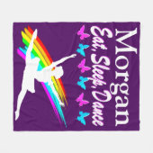 GEPERSONALISEERDE EET, SLAAP, DANS FLEECE DEKEN (Voorkant (Horizontaal))