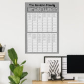 Gepersonaliseerde Eeuwigdurende Verjaardagskalende Poster (Thuiskantoor)