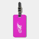 Gepersonaliseerde effen roze bagagelabel (Voorkant verticaal)