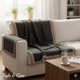 Gepersonaliseerde effen zwarte kleur deken