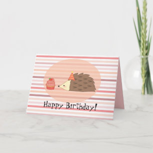 Gepersonaliseerde egel en cupcake kaart