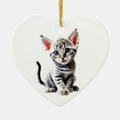 Gepersonaliseerde Egyptische Mau Kitten Keramisch Ornament (Voorkant)