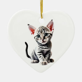 Gepersonaliseerde Egyptische Mau Kitten Keramisch Ornament