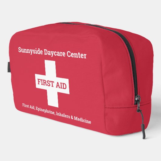 Gepersonaliseerde EHBO Kit Medicine Red Canvas tas (Rechterhoek)