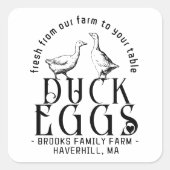 GEPERSONALISEERDE EI KARTON LOGO Eend of Ganzeneie Vierkante Sticker (Voorkant)