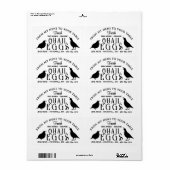 GEPERSONALISEERDE EI KARTON LOGO Kwarteleieren met Etiket (Full Sheet)