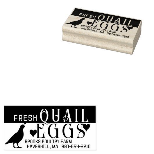GEPERSONALISEERDE EI KARTON Verse Kwartel Eieren & Rubberstempel (Gestempeld)