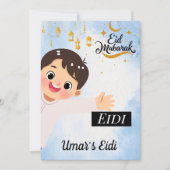 Gepersonaliseerde Eid Mubarak/Eid Groet Voor Kinde Kaart (Voorkant)