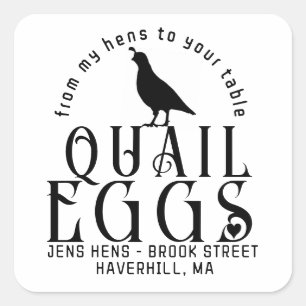 GEPERSONALISEERDE EIERDOOS LOGO Kwartel Eieren met Vierkante Sticker