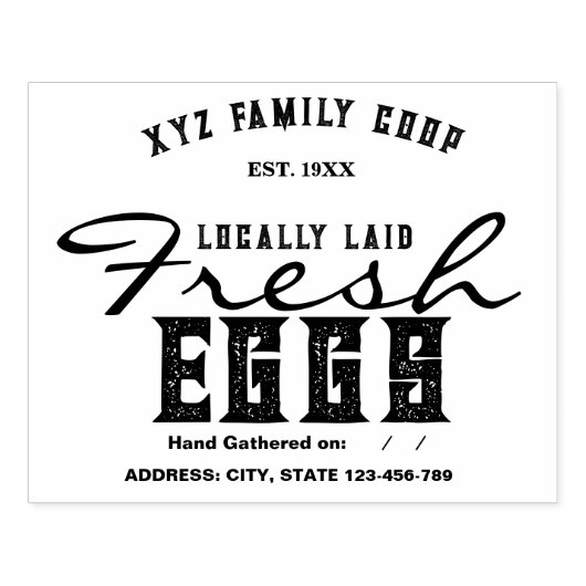  Gepersonaliseerde eierkartonstempel Rubberstempel (Afrduk)