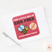 Gepersonaliseerde Eiervrije hommel Ei Allergie Ale Vierkante Sticker (Envelop)