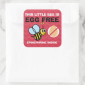 Gepersonaliseerde Eiervrije hommel Ei Allergie Ale Vierkante Sticker (Tas)