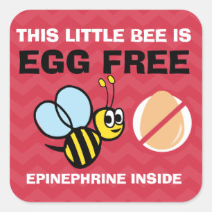 Gepersonaliseerde Eiervrije hommel Ei Allergie Ale Vierkante Sticker