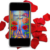 Gepersonaliseerde Eiffeltoren Nacht in Parijs Verj Kaart