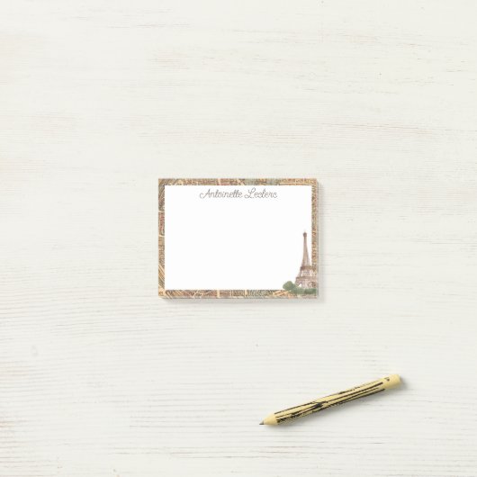 Gepersonaliseerde Eiffeltoren Post-it Notes (Op bureau)