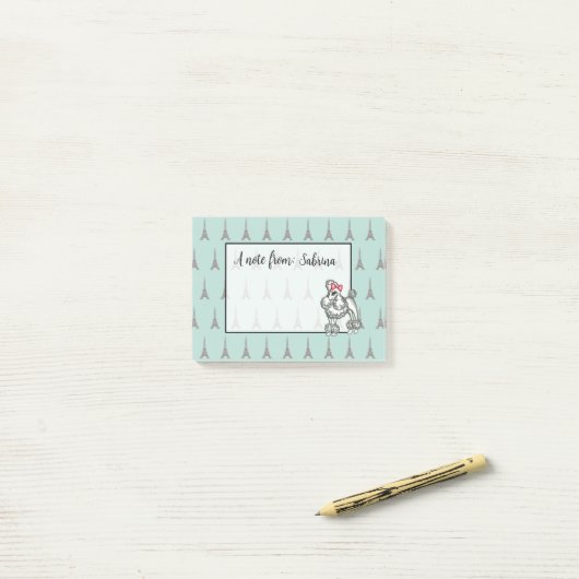 Gepersonaliseerde Eiffeltower Frans poolNotitieblo Post-it® Notes (Op bureau)