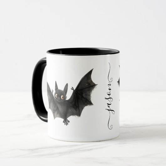 Gepersonaliseerde eigenzinnige Halloween Bat Koffi Mok (Voorkant links)