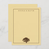 Gepersonaliseerde eikenboom bedankkaart voor koppe kaart (Voorkant / Achterkant)