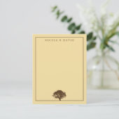 Gepersonaliseerde eikenboom-thank you kaart voor k (Staand voorkant)