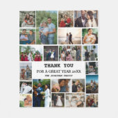 Gepersonaliseerde eindejaarsfamilie 22 Foto-collag Fleece Deken (Voorkant)