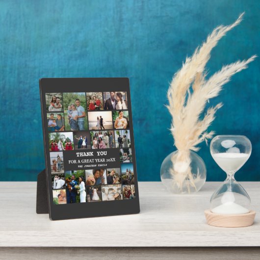 Gepersonaliseerde eindejaarsfamilie 22 Foto-collag Fotoplaat (Zijkant)