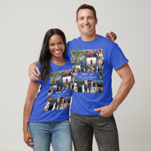 Gepersonaliseerde eindejaarsfamilie 22 Foto-collag T-shirt