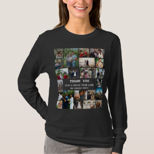 Gepersonaliseerde eindejaarsfamilie 22 Foto-collag T-shirt