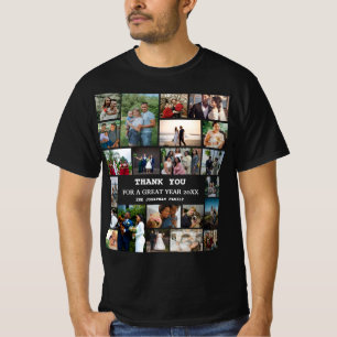 Gepersonaliseerde eindejaarsfamilie 22 Foto-collag T-shirt