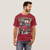 Gepersonaliseerde eindejaarsfamilie 22 Foto-collag T-shirt (Voorkant volledig)