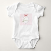 Gepersonaliseerde Eleanor Baby Girl Nursery Gingha Romper (Voorkant)