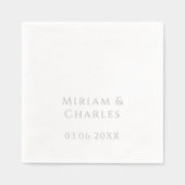 Gepersonaliseerde Elegant 25e Jubileum Silver Real Folie Servetten (Voorkant)