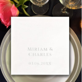 Gepersonaliseerde Elegant 25e Jubileum Silver Real Folie Servetten