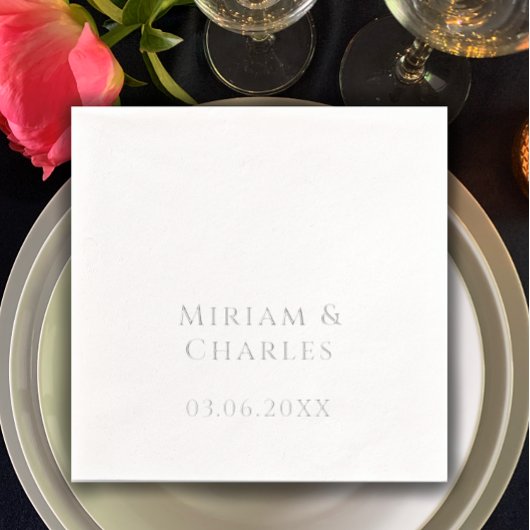 Gepersonaliseerde Elegant 25e Jubileum Silver Real Folie Servetten