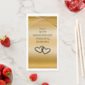 Gepersonaliseerde Elegant Arch Golden 50e Jubileum Servet (Insitu)