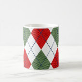 Gepersonaliseerde Elegant Argyle Pattern Red & Gre Koffiemok (Center)