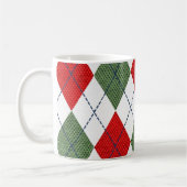 Gepersonaliseerde Elegant Argyle Pattern Red & Gre Koffiemok (Links)