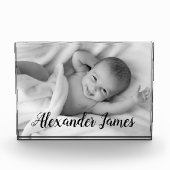 Gepersonaliseerde Elegant Baby Naam Script Foto ca (Voorkant)